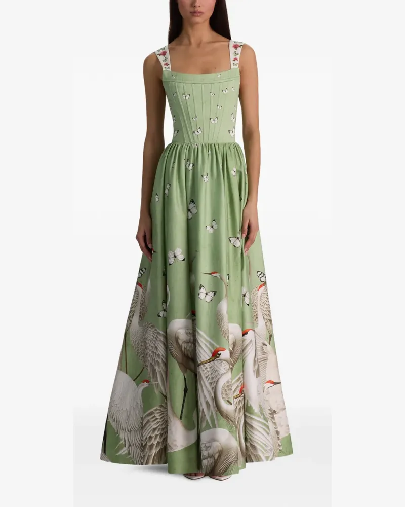 Alice + Olivia Guinevere butterfly-print maxi dress - Grün Grün