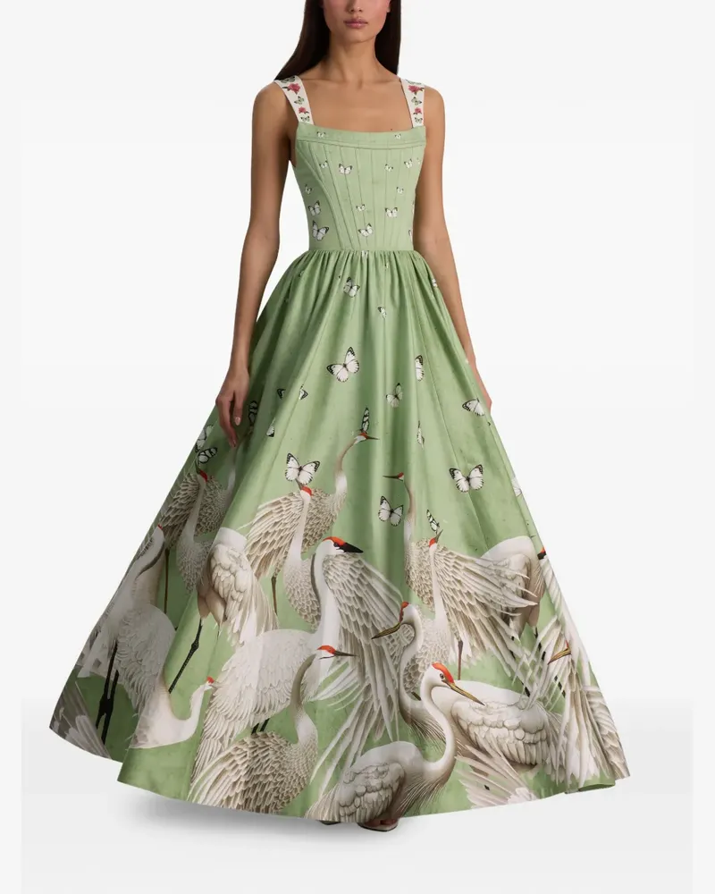 Alice + Olivia Guinevere butterfly-print maxi dress - Grün Grün