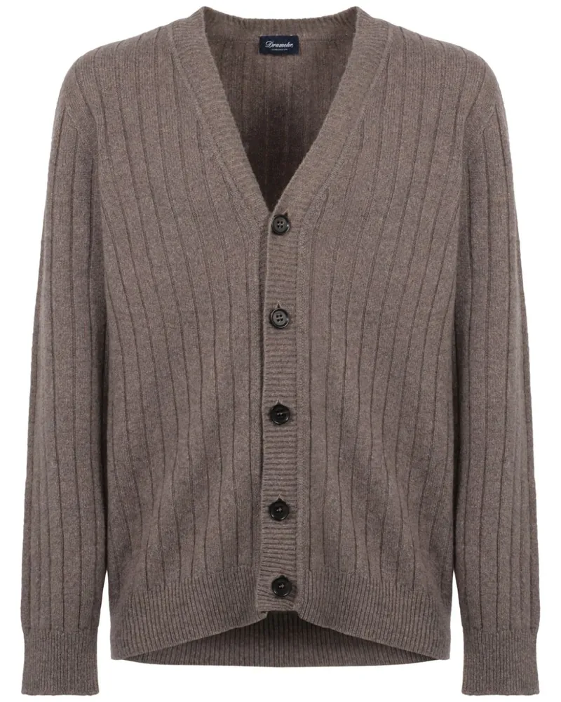 Drumohr  Gerippter Cardigan - Braun Braun