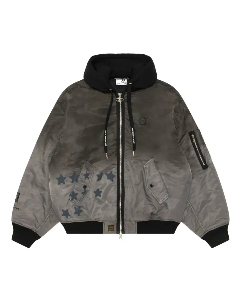 BAPE Kapuzenjacke mit Sternmotiv - Grau Grau