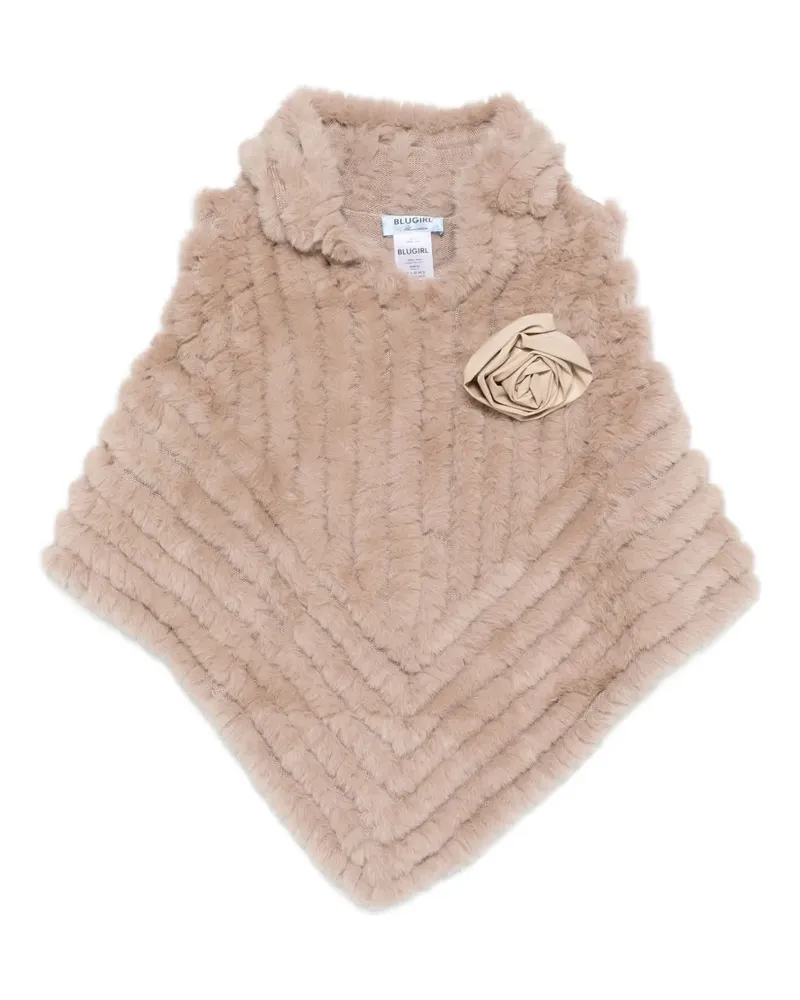 Blumarine floral-appliqué cape - Nude Nude