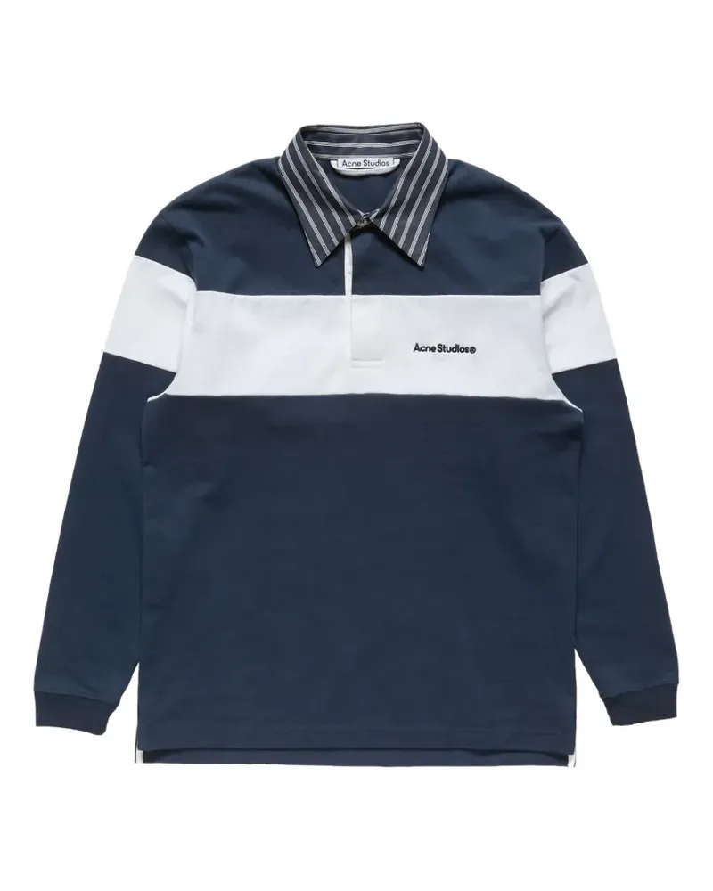 Acne Studios striped polo sweatshirt - Blau Blau