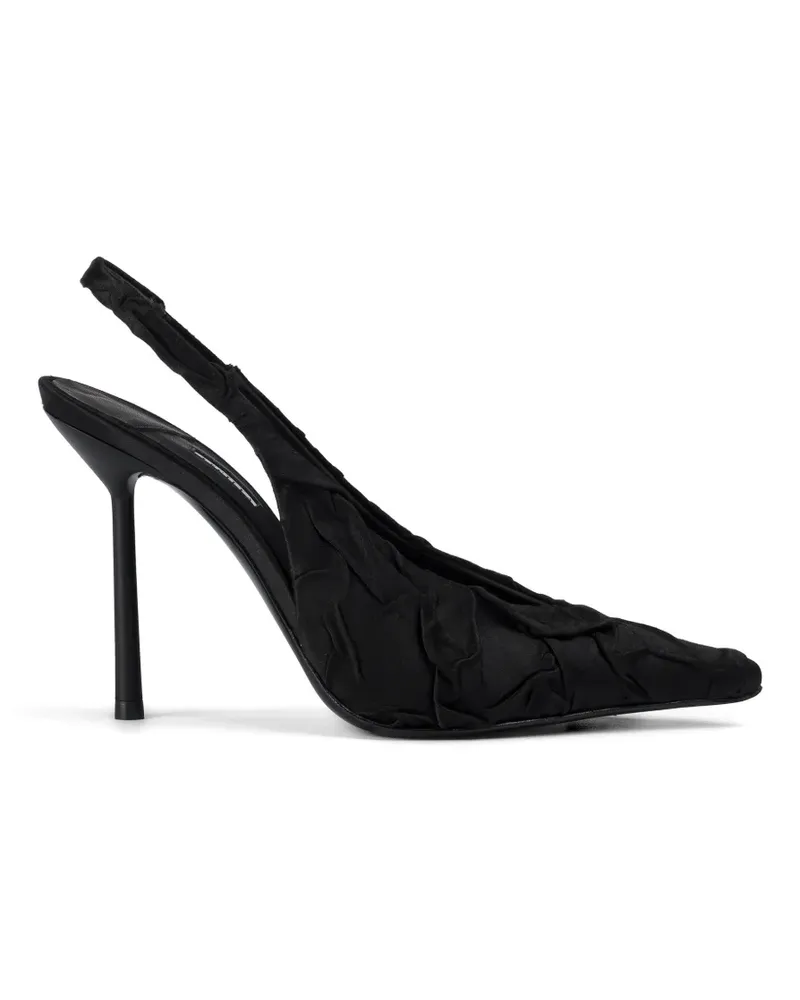 Le Silla Geraffte Clivage Pumps aus Satin - Schwarz Schwarz