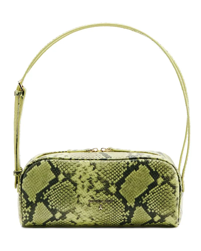 Patrizia Pepe python-print leather shoulder bag - Grün Grün