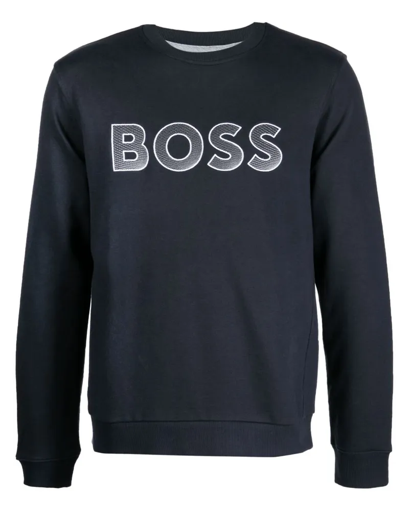 HUGO BOSS Sweatshirt mit Logo-Stickerei - Schwarz Schwarz
