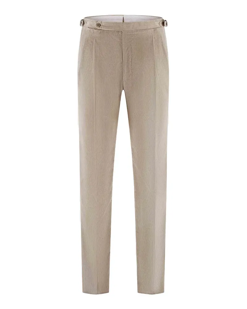 Kiton corduroy-effect pleated trousers - Nude Nude