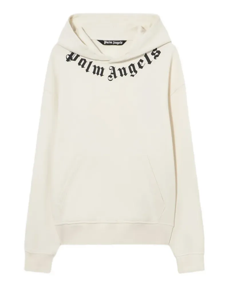 Palm Angels neck-logo hoodie - Nude Nude