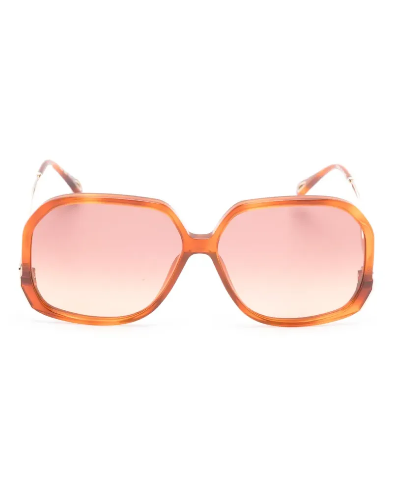 Chloé logo-engraved sunglasses - Braun Braun