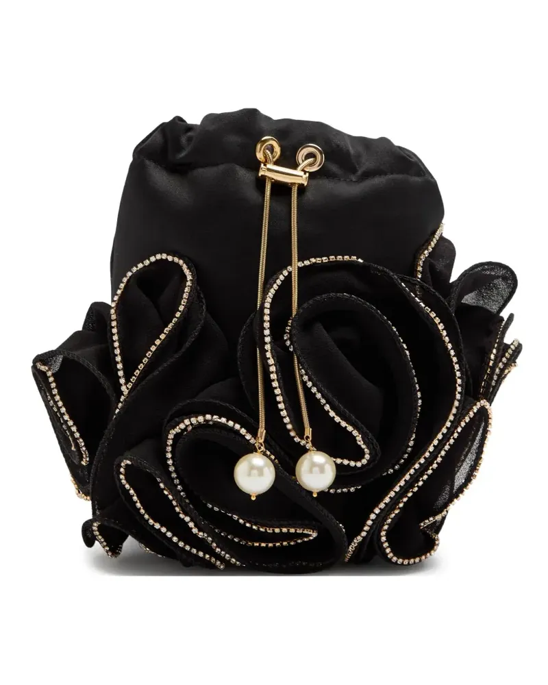 Rosantica Ruffles Satchel-Tasche mit Kristallen - Schwarz Schwarz