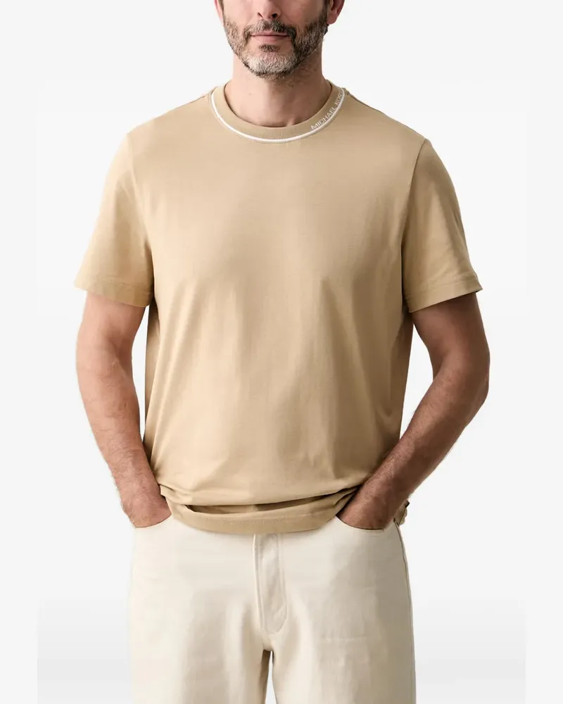 Michael Kors T-Shirt mit Logo-Besatz - Nude Nude