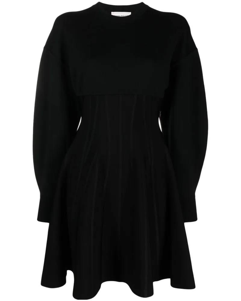 Alexander McQueen Hemdkleid mit langen Ärmeln - Schwarz Schwarz
