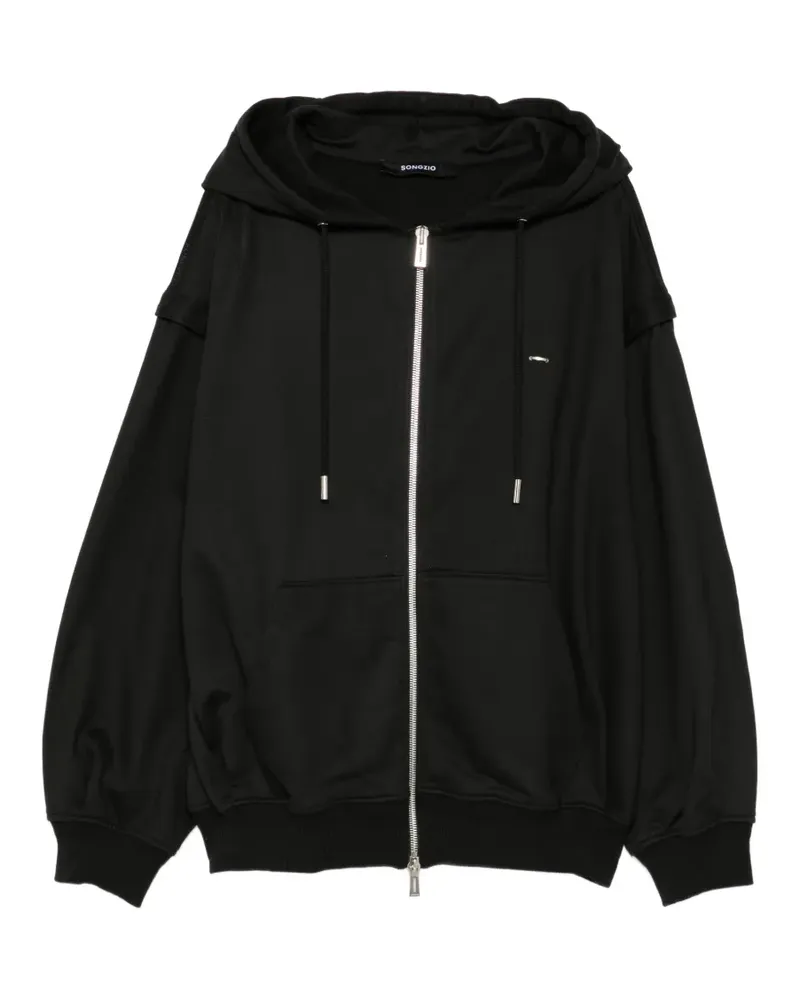 SONGZIO Hoodie mit Stickerei - Schwarz Schwarz