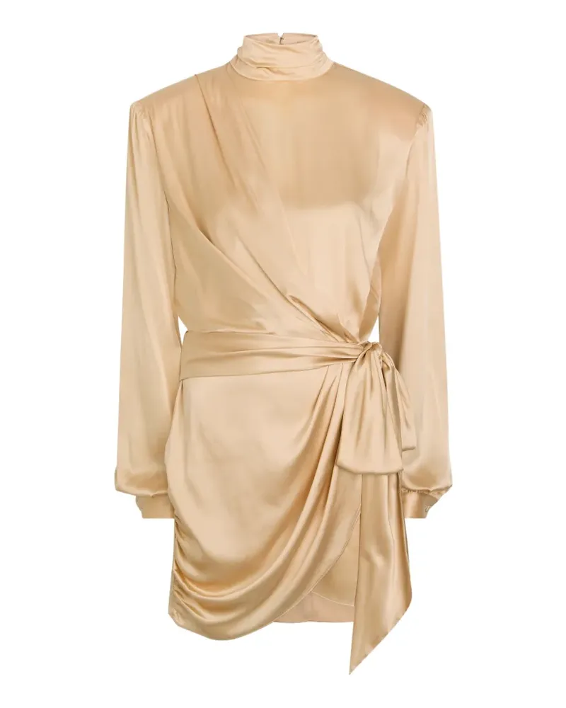 Ronny Kobo Imara draped knot mini dress - Nude Nude