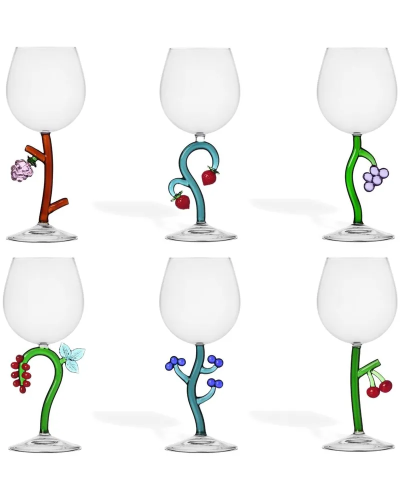 Ichendorf Milano Fruits and Flowers Stielgläser (6er-Set) - Weiß Weiß