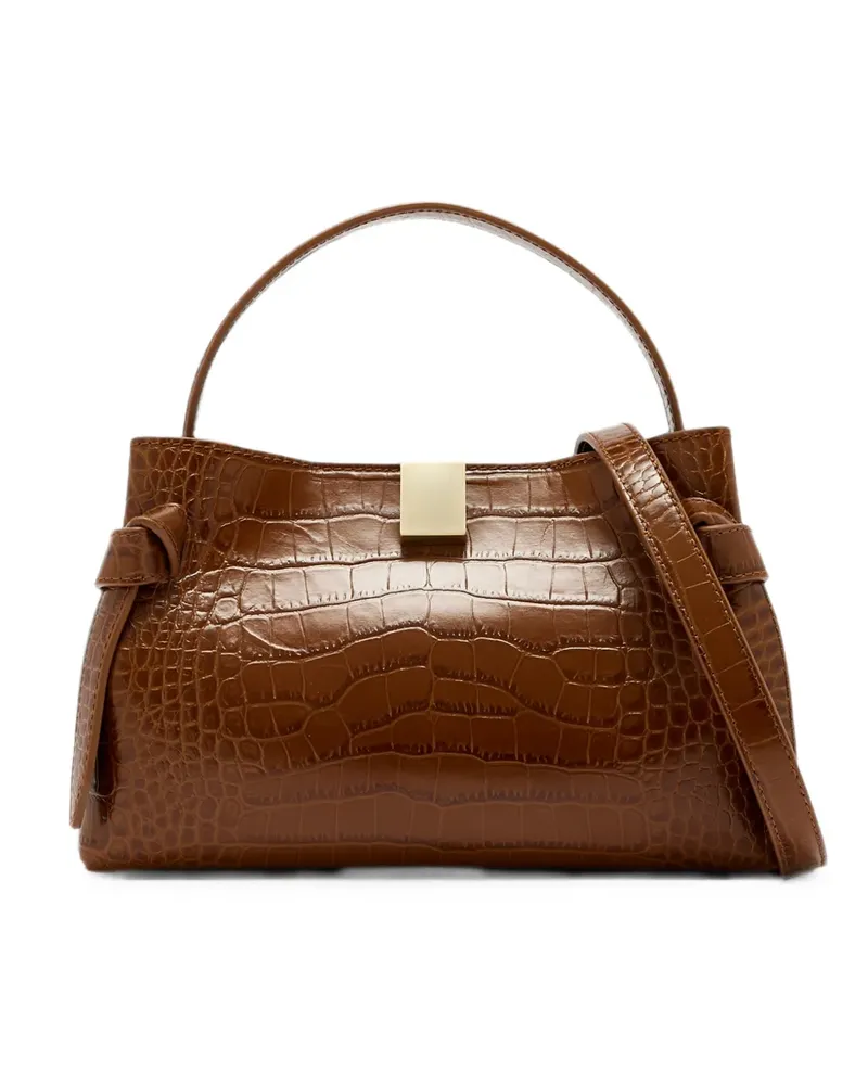 YUZEFI mini Gyoza croc-effect tote bag - Braun Braun