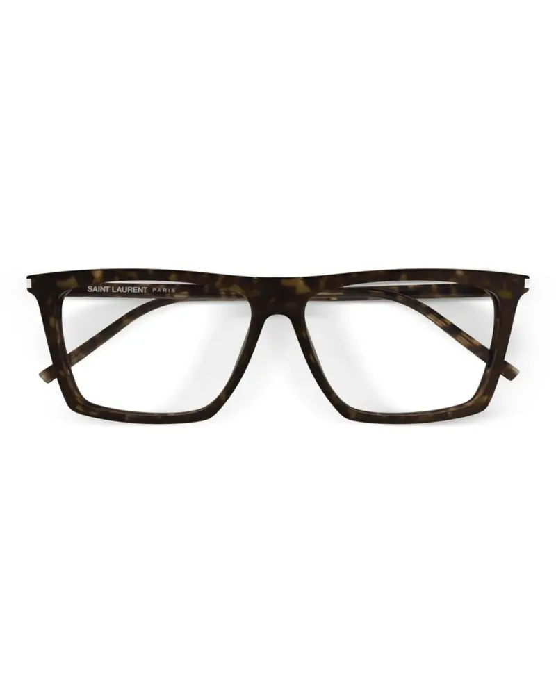 Saint Laurent Brille mit eckigem Gestell - Braun Braun