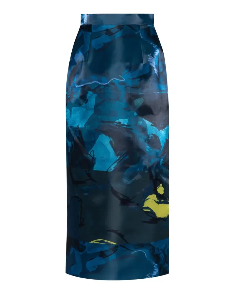 Roksanda Ilincic Irma abstract-print midi skirt - Blau Blau