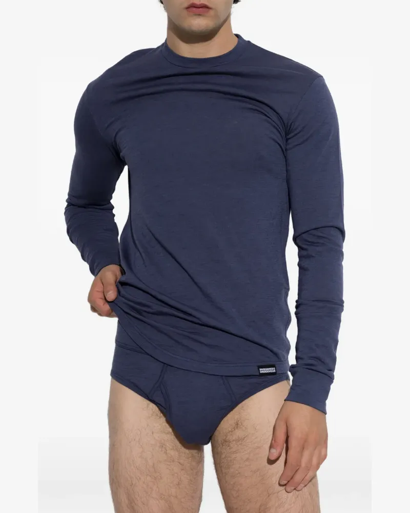 Dsquared2 Snowy Dream long-sleeve wool T-shirt - Blau Blau