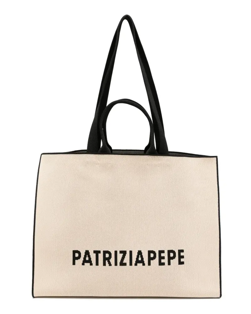 Patrizia Pepe logo-intarsia tote bag - Nude Nude