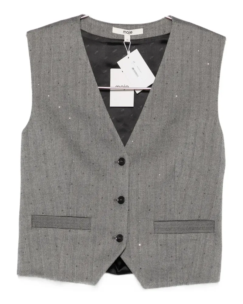 Maje striped buttoned waistcoat - Grau Grau