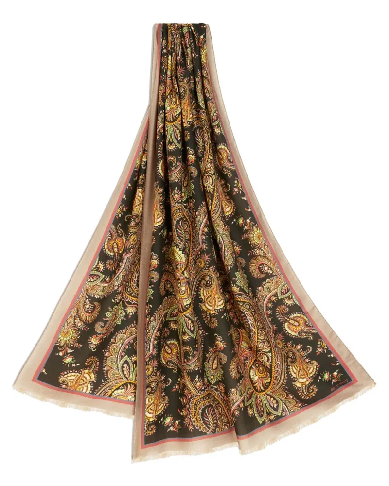 Etro Schal mit Paisley-Print - Schwarz Schwarz