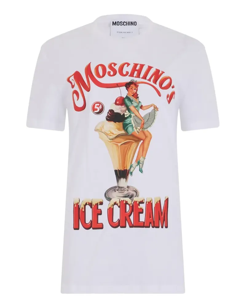 Moschino graphic-print cotton T-shirt - Weiß Weiß