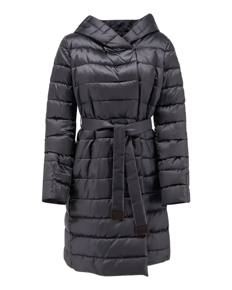 Max Mara Wendbare Daunenjacke aus wasserabweisendem Satin in Schwarz - Grau Grau