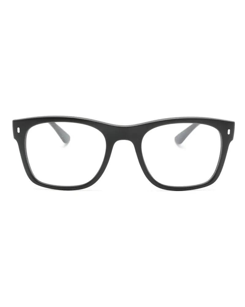 Ray Ban Eckige Brille mit Logo-Schild - Schwarz Schwarz