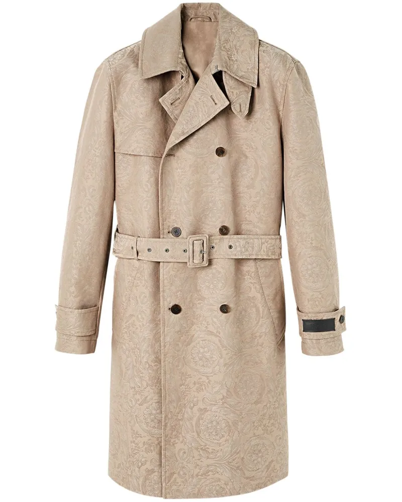 Versace Trenchcoat aus Blumenjacquard - Nude Nude