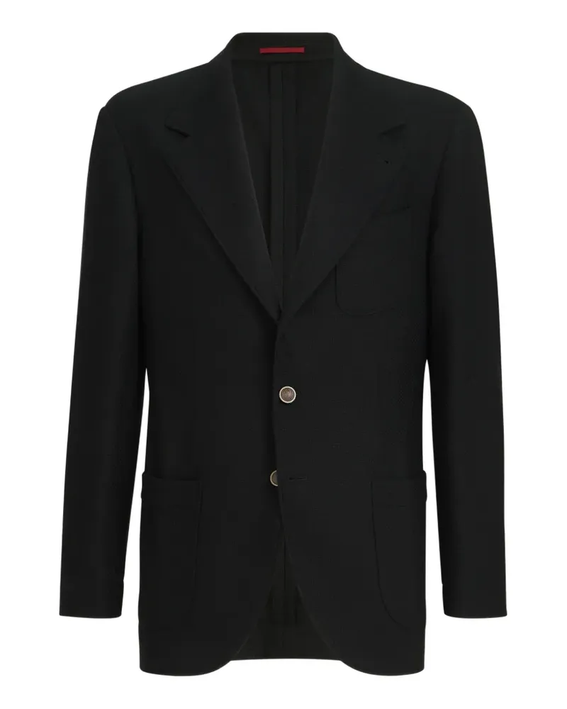 Brunello Cucinelli cashmere Panama deconstructed blazer with patch pockets - Schwarz Schwarz