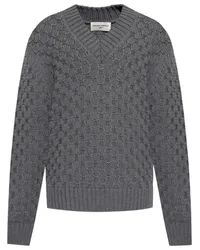 Officine Generale Strickpullover mit Wabenmuster Grau