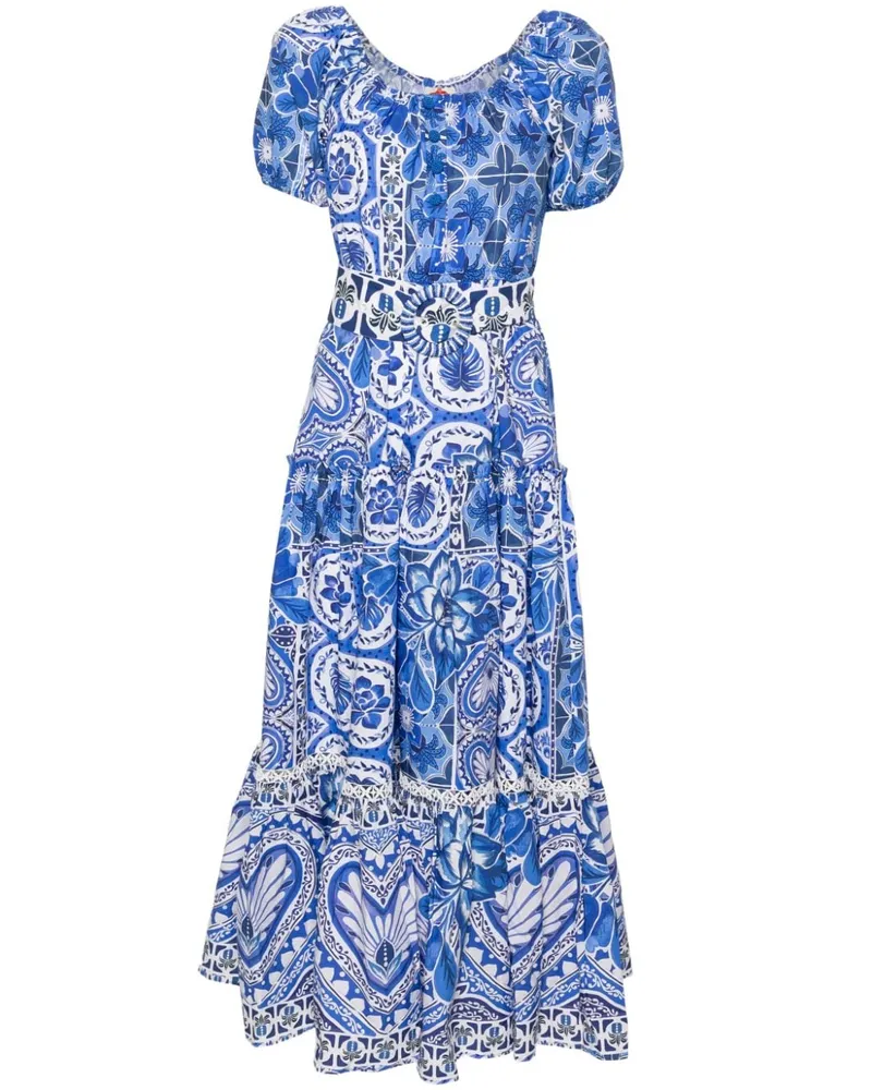 FARM Rio Dream Maxikleid mit Print Blau