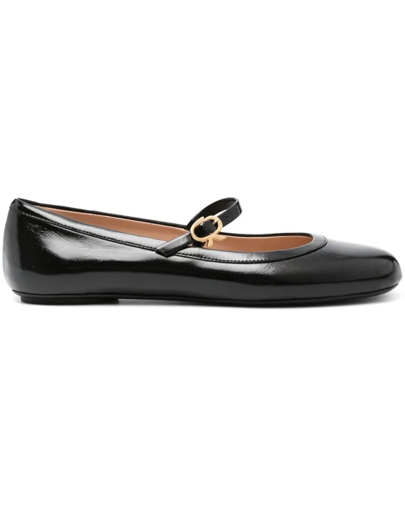 Gianvito Rossi Ballerinas aus Leder - Schwarz Schwarz