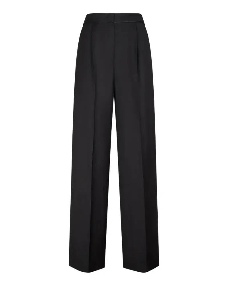forte_forte High-Waist-Hose mit Bundfalten - Schwarz Schwarz