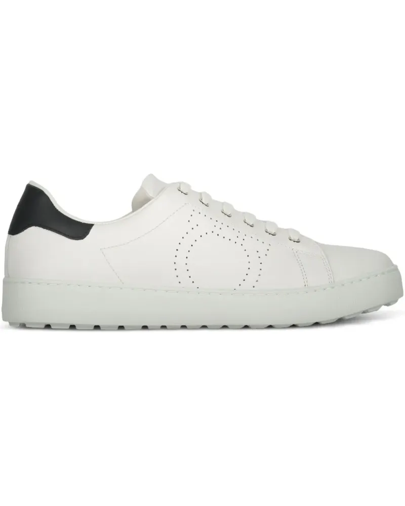 Ferragamo Sneakers mit perforiertem Gancini-Detail - Weiß Weiß