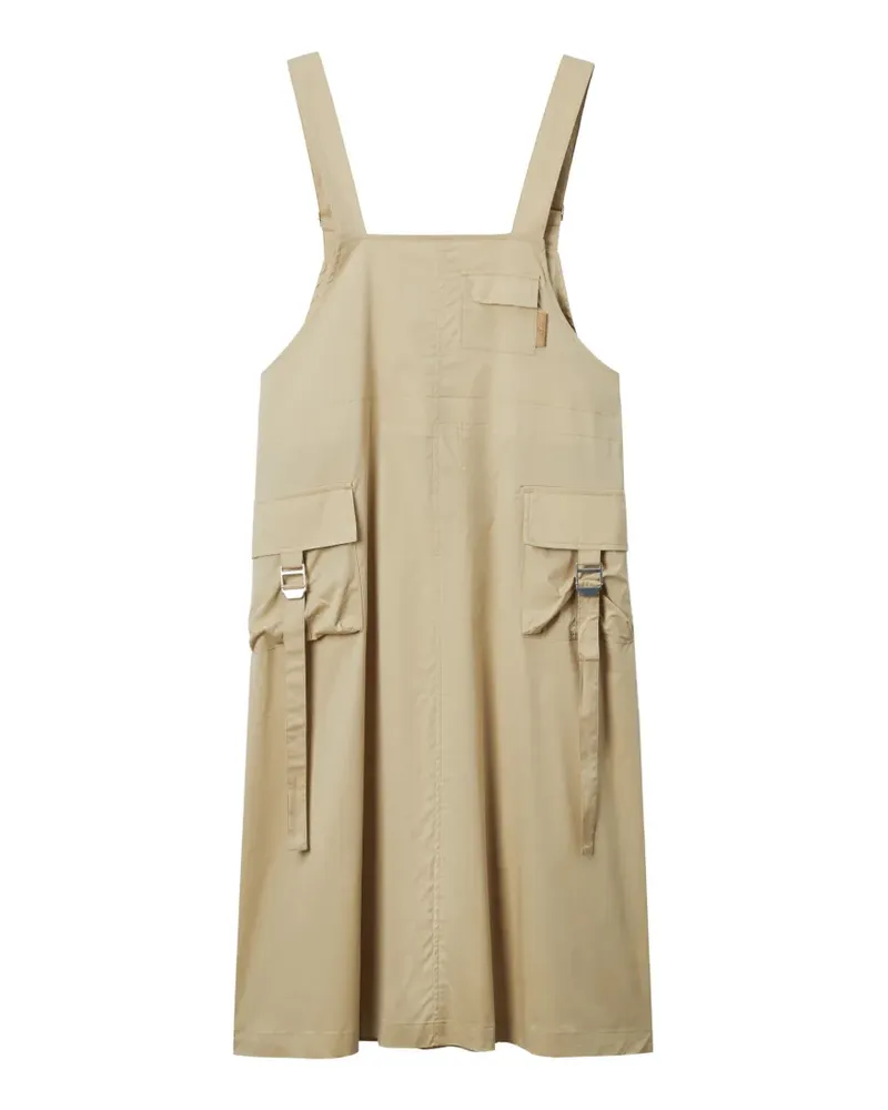 Izzue flap-pocket dungaree dress - Nude Nude