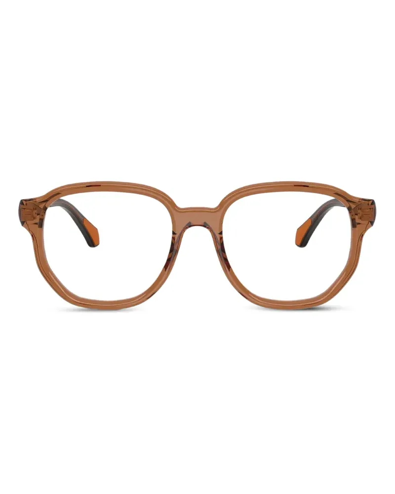 Moncler Brille mit rundem Gestell - Braun Braun