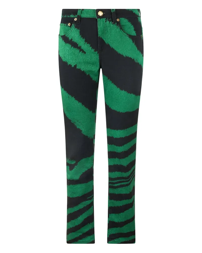 Roberto Cavalli Jeans mit Zebra-Print - Grün Grün