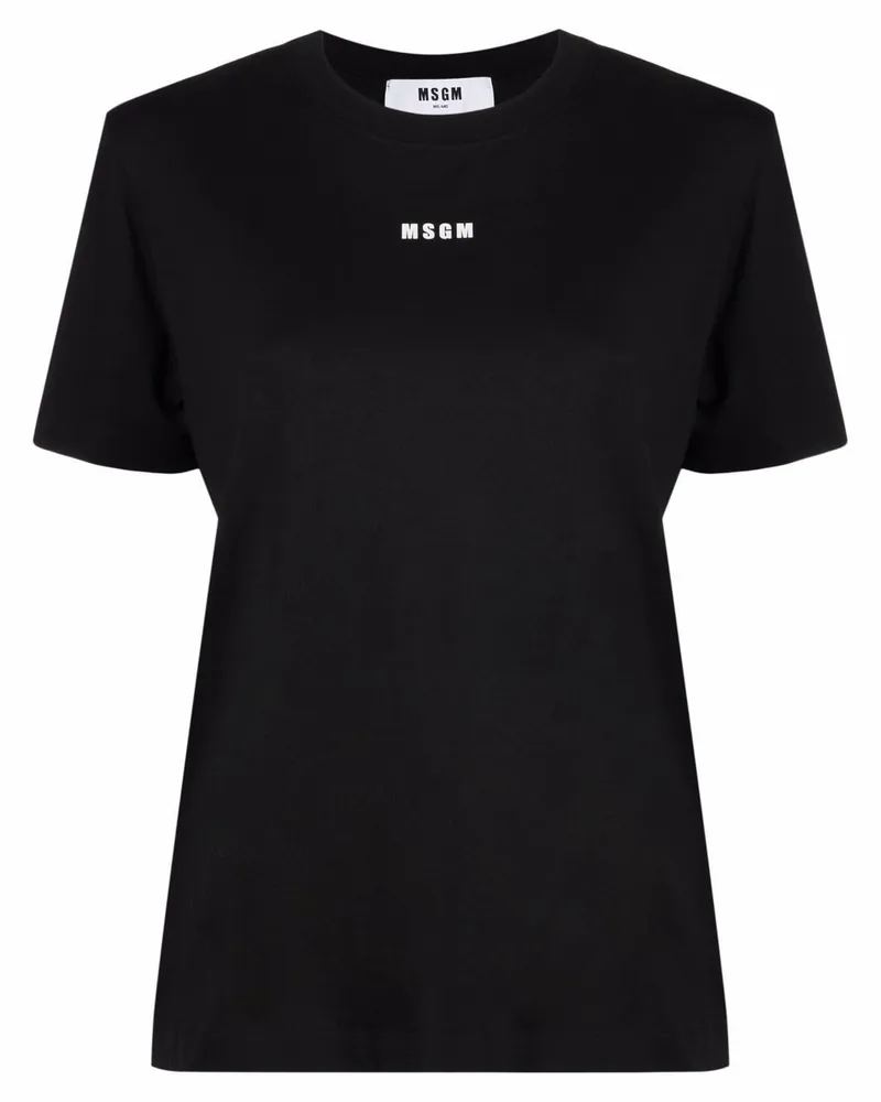 MSGM T-Shirt mit Logo-Print - Schwarz Schwarz