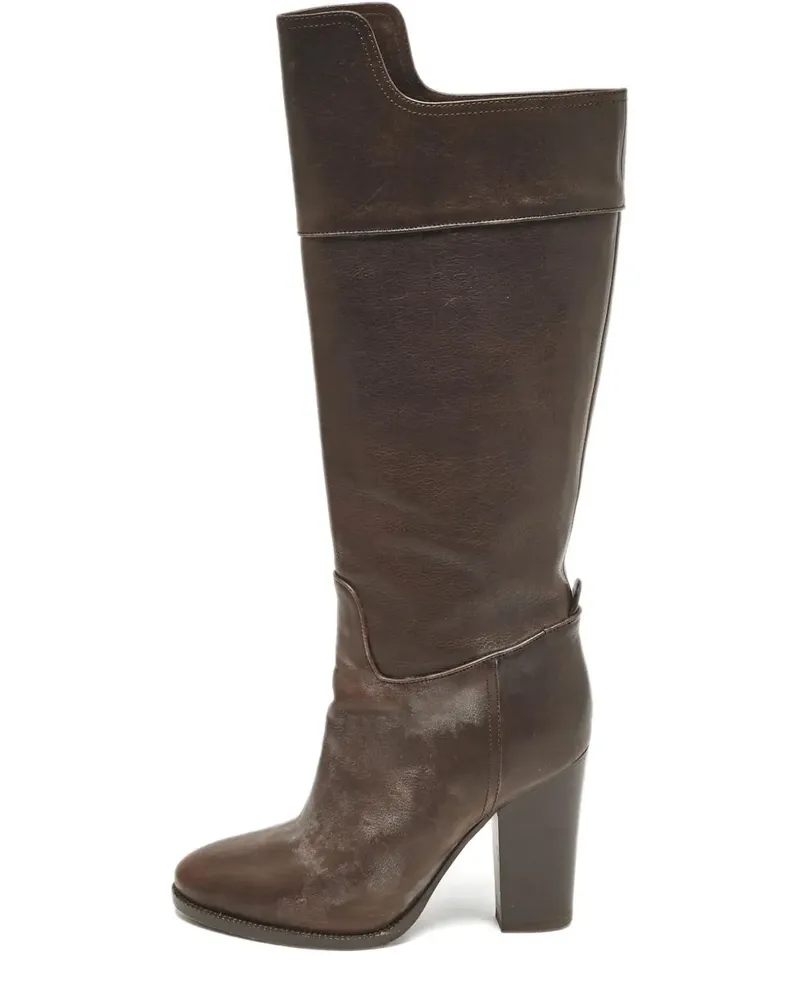 Ralph Lauren Pre-owned Kniehohe Stiefel mit Blockabsatz 100mm - Braun Braun