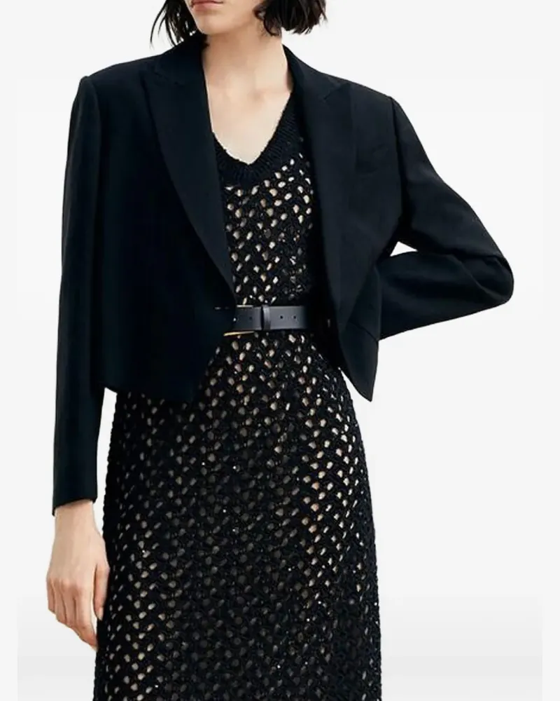Brunello Cucinelli Einreihiger Cropped-Blazer - Schwarz Schwarz