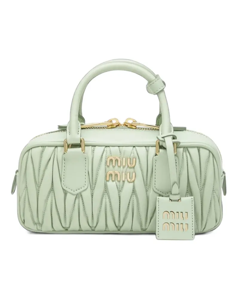 Miu Miu Arcadie Schultertasche aus Matelassé-Leder - Grün Grün
