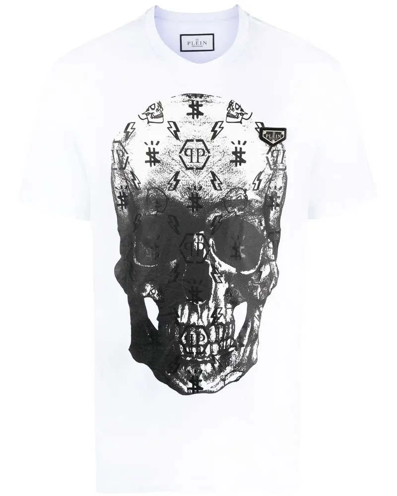 Philipp Plein T-Shirt mit Totenkopf-Print - Weiß Weiß
