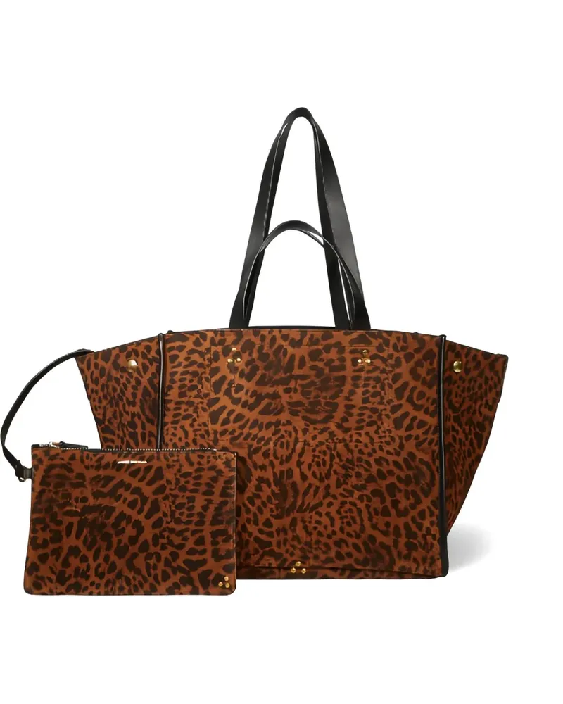 Jérôme Dreyfuss Léon M Tote Bag mit Animal-Print - Braun Braun