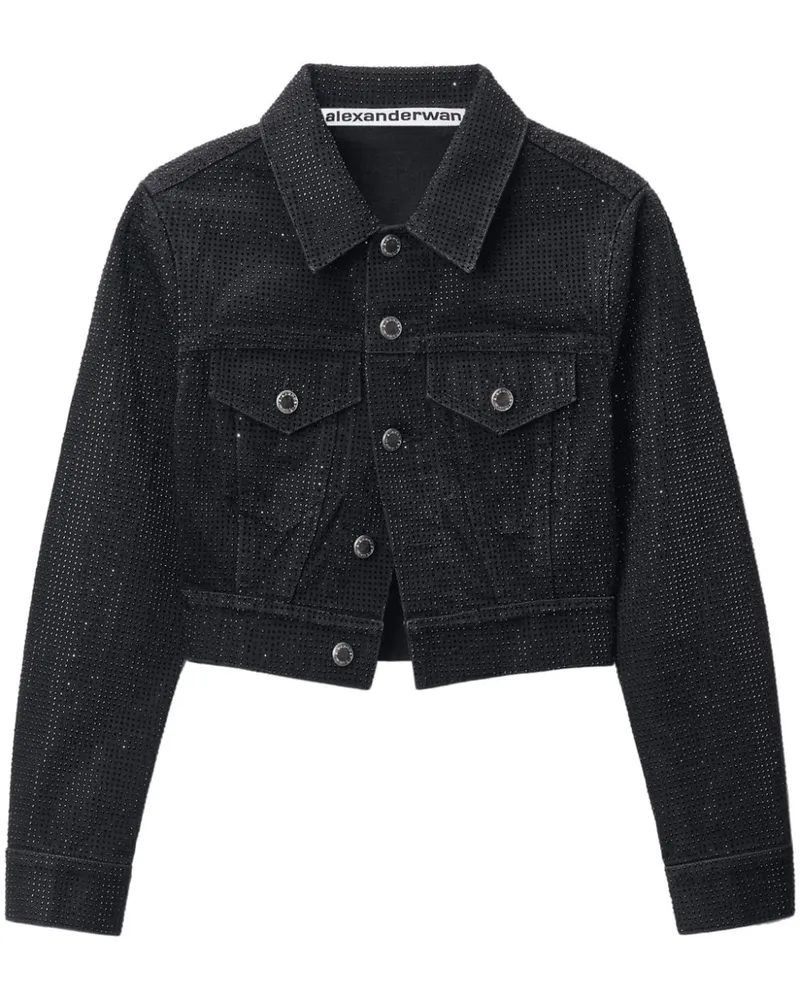 Alexander Wang Jeansjacke mit Kristallen - Schwarz Schwarz