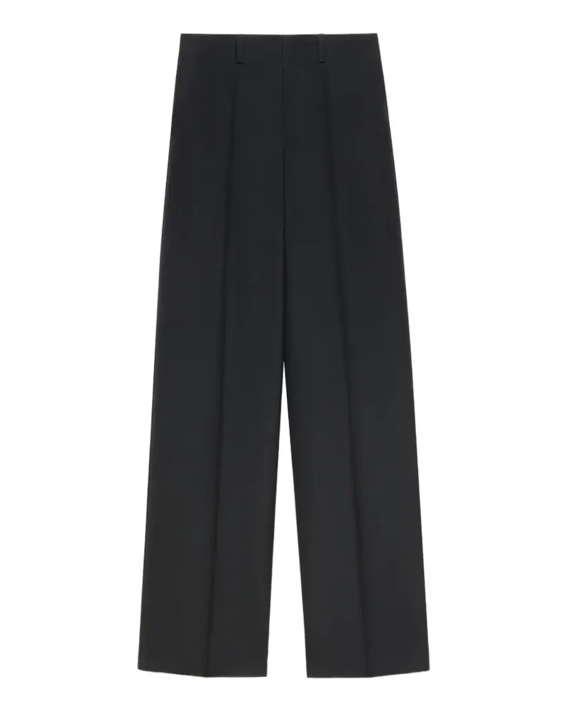 Marni Schwarze Wollhose mit weitem Bein Schwarz