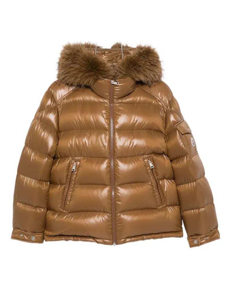 Moncler fur-trim quilted jacket - Braun Braun