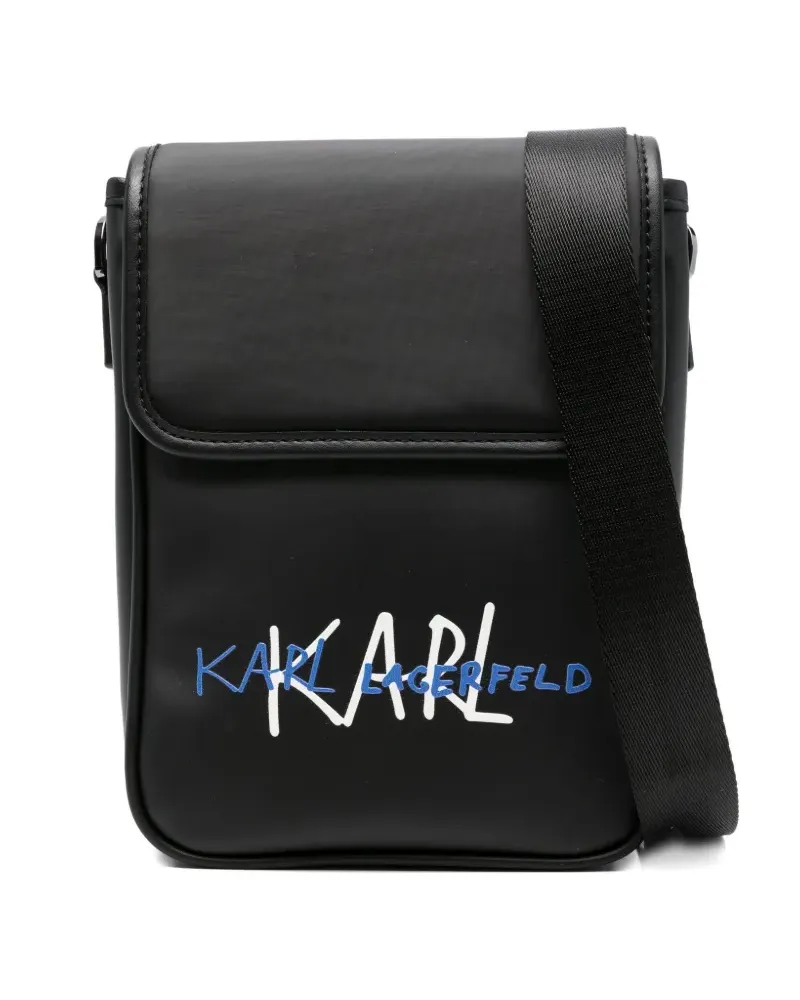 Karl Lagerfeld Kuriertasche mit Logo-Print - Schwarz Schwarz