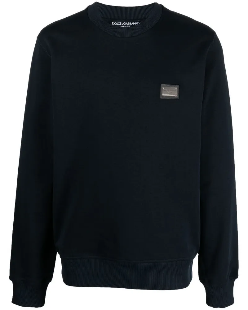 Dolce & Gabbana Sweatshirt mit Logo-Schild - Blau Blau