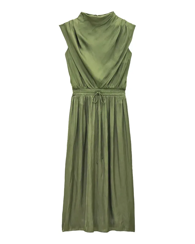 ba&sh Celea draped drawstring-waist midi dress - Grün Grün